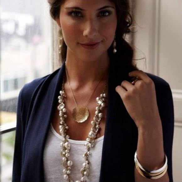 Chloe +Isabel Lotus Pearl & Crystal Drop Necklace - Picture 2 of 10